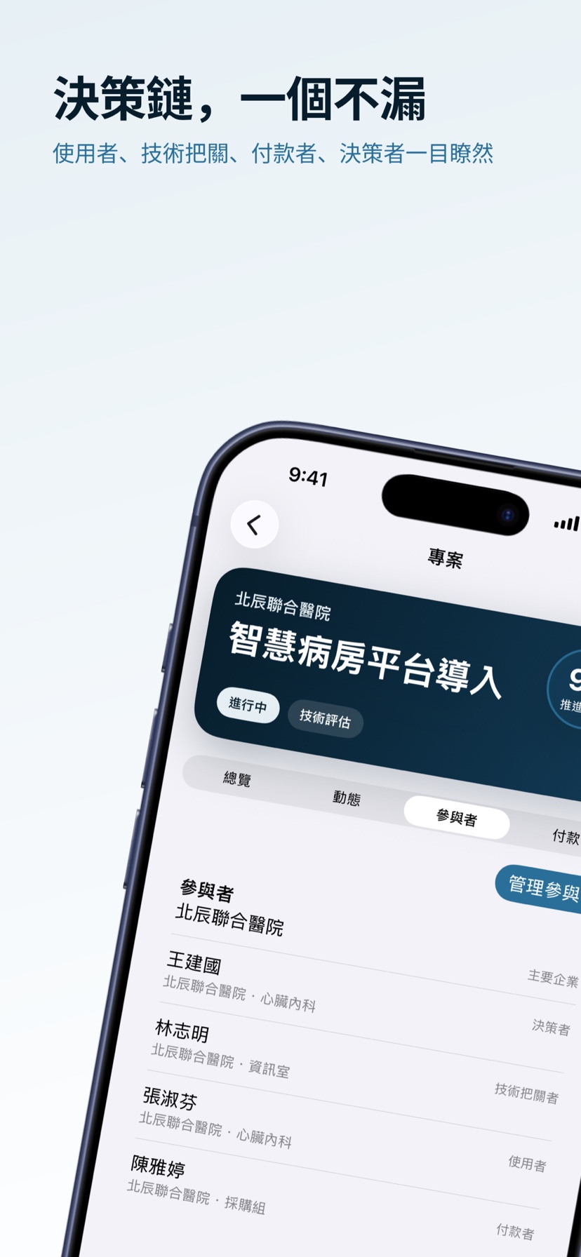 VINEQRA 決策關係人畫面